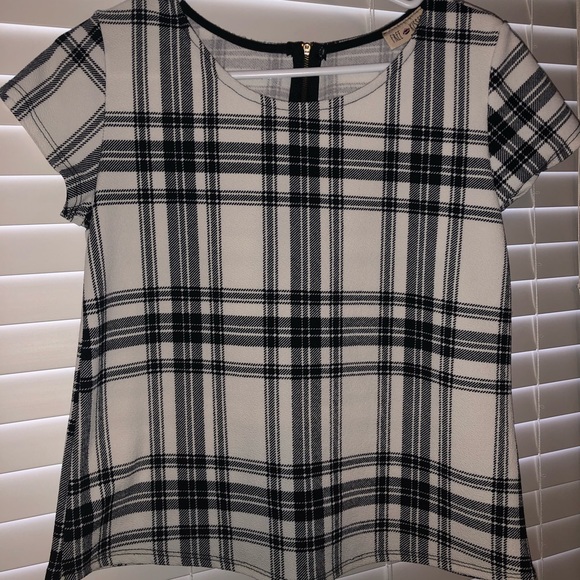 Stretchy plaid white shirt - Picture 1 of 4